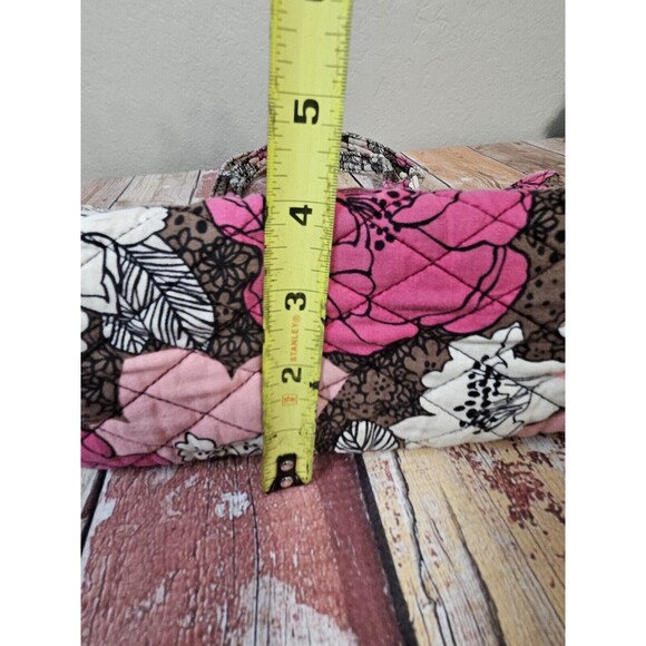 Vera Bradley Quilted Mocha Rouge Shoulder Handbag Zipper Floral 2011 Purse - Picture 13 of 13